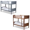Twin Bunk Bed Wood Frame Fixed Ladder Guard Rai...