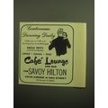 1958 Savoy Hilton Hotel Ad - Continuous dancing daily