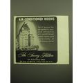 1958 The Savoy Hilton Hotel Ad - Air-Conditioned Rooms