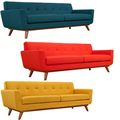 Mid Century Classic Fabric Sofa 90” Wide In Bri...