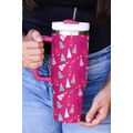 Rose Red Cartoon Christmas Tree Printed Thermos...