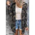 Black Wild Tiger Print Button Front Cardigan