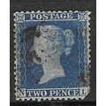 GB 1854-8 QV 2d PLATE 4 PERF 14 USED SG23 " NL"...