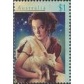 AUSTRALIA, CHRISTMAS, Shepherd with Lamb, green...