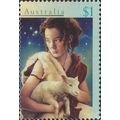 AUSTRALIA, CHRISTMAS, Shepherd with Lamb, green...