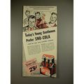 1941 Sno-Cola Soda Ad - Today's Young Gentlemen Prefer