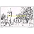 ST MARY'S CHURCH, STOKE ABBOTT (SKETCH CARD), D...