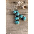 Stone Green Turquoise Stacked Dangle Earrings