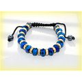 Blue & Clear Crystals Black Hematite Shambala B...