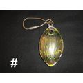 Unique hanmade silver green yellow abstract gla...