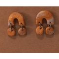 Golden Rainbow Fimo polymer clay earrings brand...