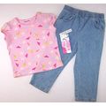 NWT Just Friends Girl's Beach Print Pink Top & ...