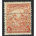 BARBADOS 1925-35 COLONY BADGE 1½d PERF 13½ X 12...
