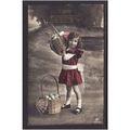 EASTER - YOUNG GIRL WITH EASTER EGGS - NICE COL...