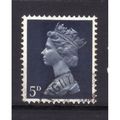 GREAT BRITAIN 1968 SG 735 5d ROYAL BLUE TWO BAN...
