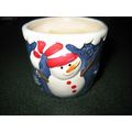 Hand Painted Holiday Christmas Snowman Votive P...