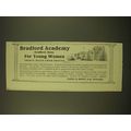 1918 Bradford Academy for Young Women Ad -Thirt...
