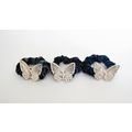 Butterfly blue gray teal hair tie pony tail hol...