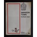 Swindon Town v Bury 1967 - 1968 football progra...