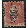 GB 1858 QUEEN VICTORIA 1d RED PLATE 111 USED SG...