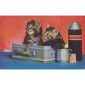 Cat Cats Picnic Set Tea Coffee Flask Sitting In...