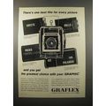 1961 Graflex Super Speed Graphic Camera Ad - Film