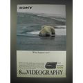 1990 Sony 8mm Handycam Traveller Video Camcorder Ad