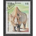 CUBA 1997 ZOO ANIMALS 15c WHITE RHINOCEROS SG 4...