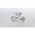 Small shiny silver metal three flowers hair cla...