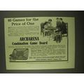1909 Carrom-Archarena Combination Game Board Ad
