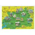 Cotswold Map Postcard John Hinde 2SOA 256