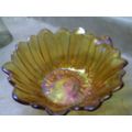 Carnival Glass yellow round dish