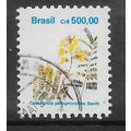 BRAZIL 1991 FLOWERS 500CR CAESALPINIA PELTOPHOR...