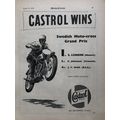 CASTROL WINS SWEDISH MOTO CROSS S LUNDIN 1958 V...