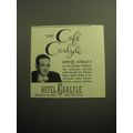 1958 Hotel Carlyle Ad - The Caf Carlyle Irwin Straus