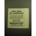 1958 Barbizon-Plaza Hotel Ad - Every room air-conditioned at no extra charge!