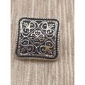 13mm Shank Square Antique Silver Metal Flower C...