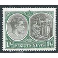 St Kitts-Nevis 1943 SG75b 1/- Black & Purple Pe...