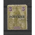 Malta.SG151 6d Olive-Green and Violet.Fine Used...