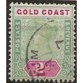 Gold Coast 1902 SG32 2/- Green & Carmine Fine U...