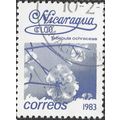 NICARAGUA, FLOWER, Gold Trumpet Tree, blue 1983, $1, #3