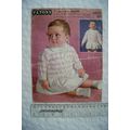 Vintage: Patons 9872 Baby's two colour cardigan...