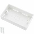 DOUBLE GANG 2 Twin Back Box White Pattress Elec...
