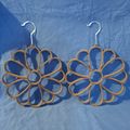 2 Brown FLOWER SCARF HANGER Belt Tie Velvet Hol...