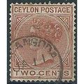 Ceylon 1883 SG146 2c Pale Brown Wmk Crown CA Fi...
