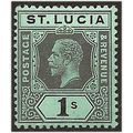 St Lucia 1912 SG85 1/- Black/Green Mounted Mint...