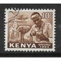 KENYA 1963 INDEPENDENCE 10c BROWN WOOD CARVING ...