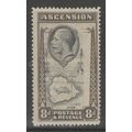 Ascension KGV 1934 8d Black & Sepia Mounted Min...