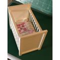 White Dropside Cot Pink Patchwork Bedding 1:12t...