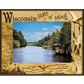 Wisconsin State of Mind Laser Engraved Wood Pic...